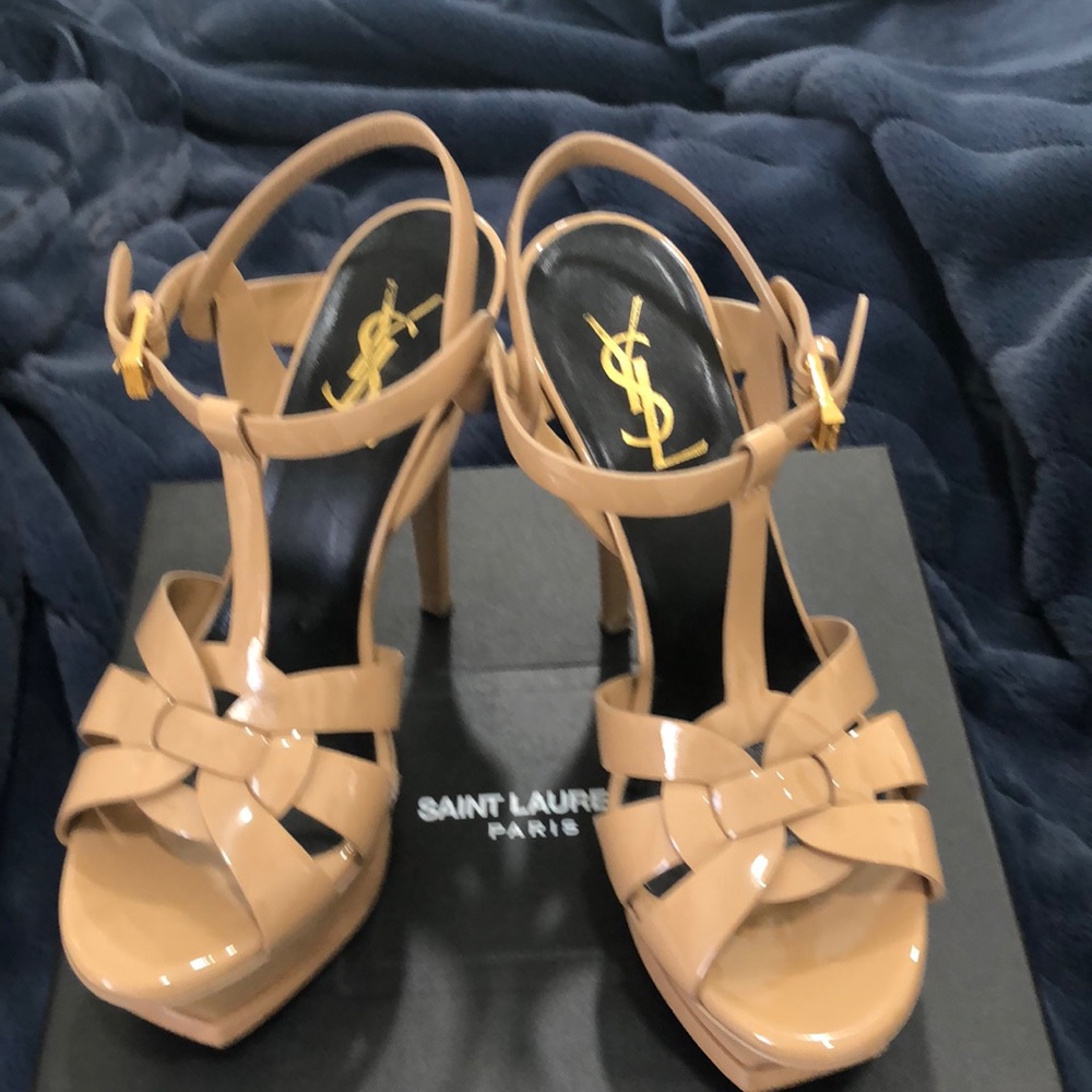 YSL dark nude tallest heel size 36.5 in excellent condition with original box